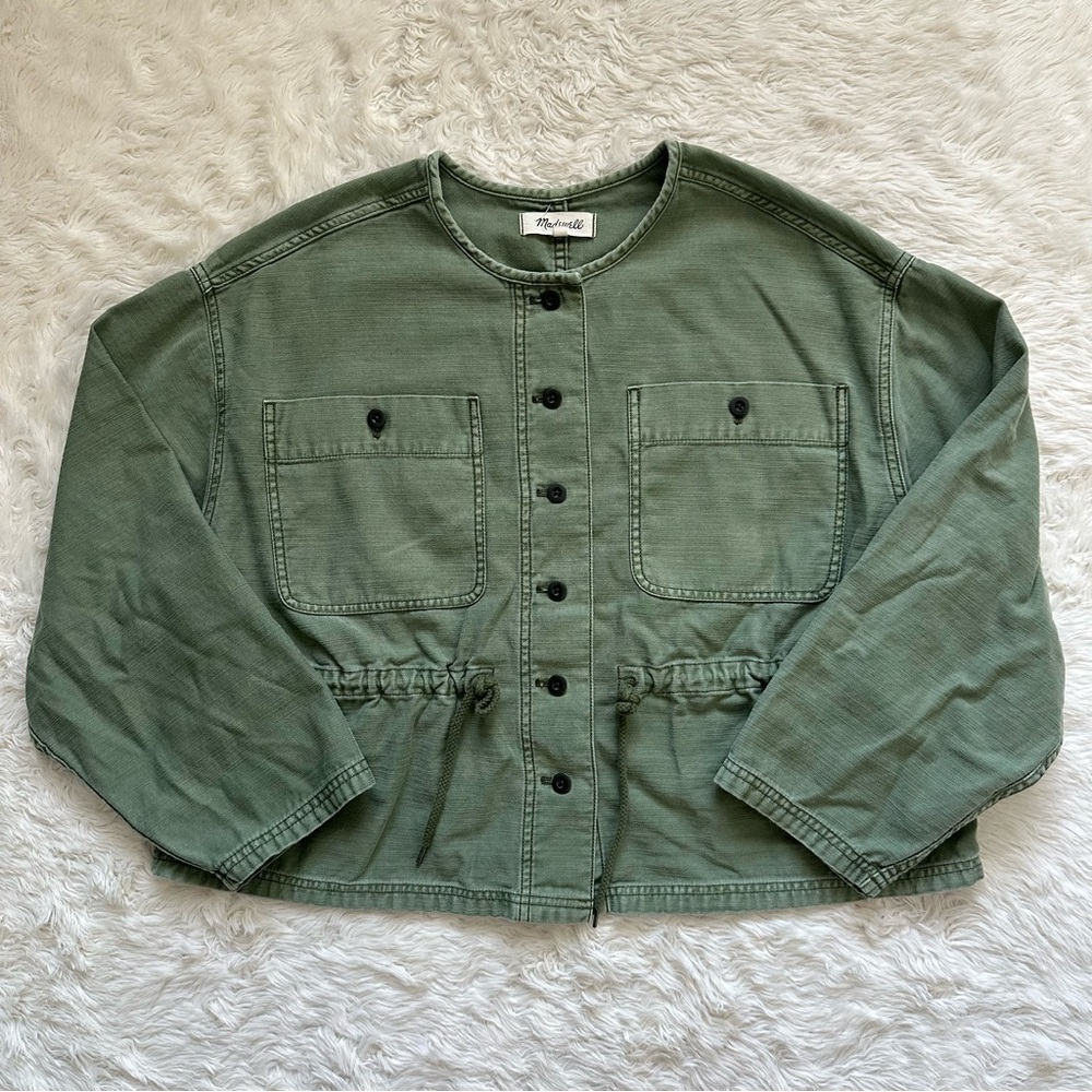 Madewell Claremont Drawstring Jacket Button Up Mi… - image 3